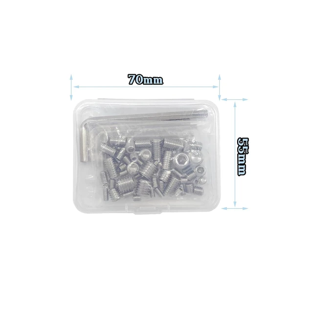 Alt view image 2 of 6 - 60-Piece Hex Socket Head Cap Screws and Grub Screws Assortment M3 M4 M5 M6 M8 Stainless Steel 12 Sizes for Home Repair Door Lock Installation Furniture Repair Electronics