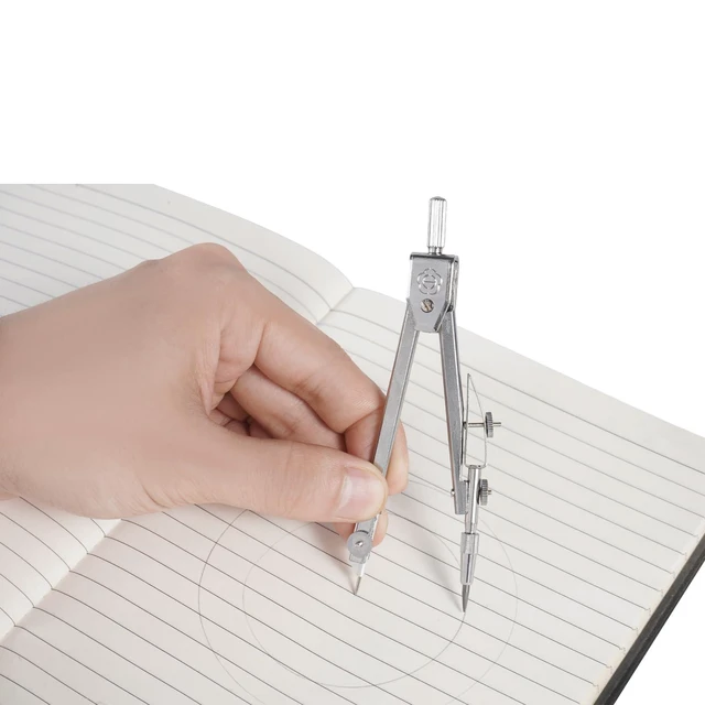 Alt view image 6 of 6 - Protractor and Compass Set, Geometry Compass, Math Compass, Silver Geometry Tool Kit