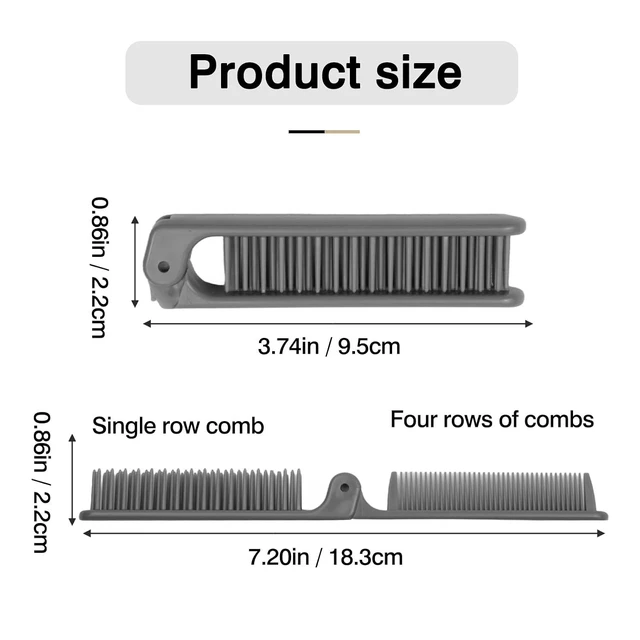 Alt view image 5 of 7 - 3 Piece Pocket Folding Brush Set - Portable Travel Hair Brush, Dual-Head Design, Compact Multicolor (Gray, Purple, White)