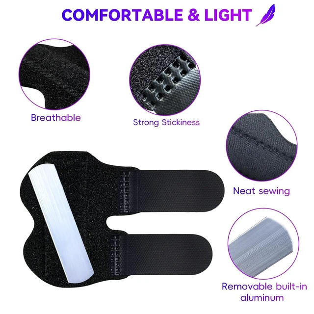 Alt view image 4 of 7 - 2Pcs Adjustable Trigger Finger Splints for Pinky Fracture Arthritis, Index Finger Splint for Teens Women (Black)