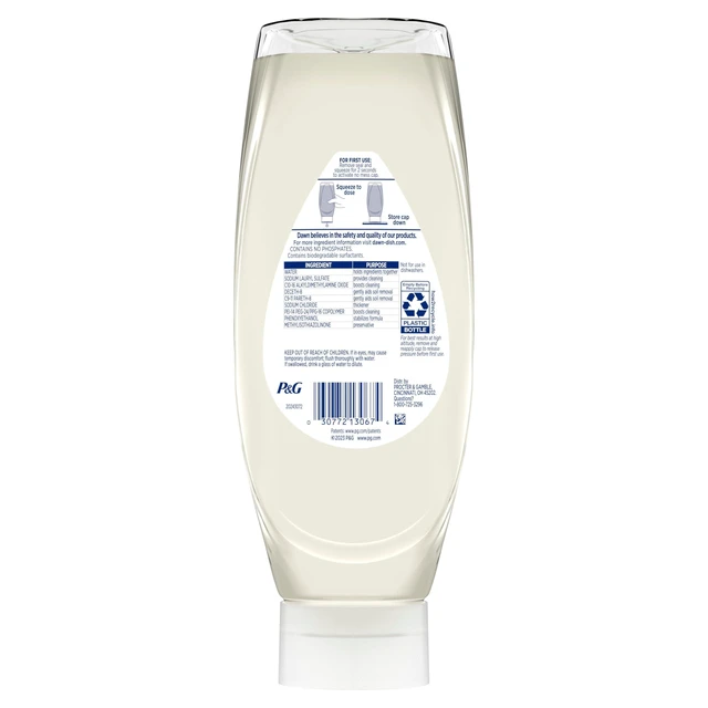 Alt view image 5 of 6 - Dawn Free & Clear EZ-Squeeze Dish Soap, 24.3 fl oz, Unscented, Grease Cleaning, Inverted Bottle