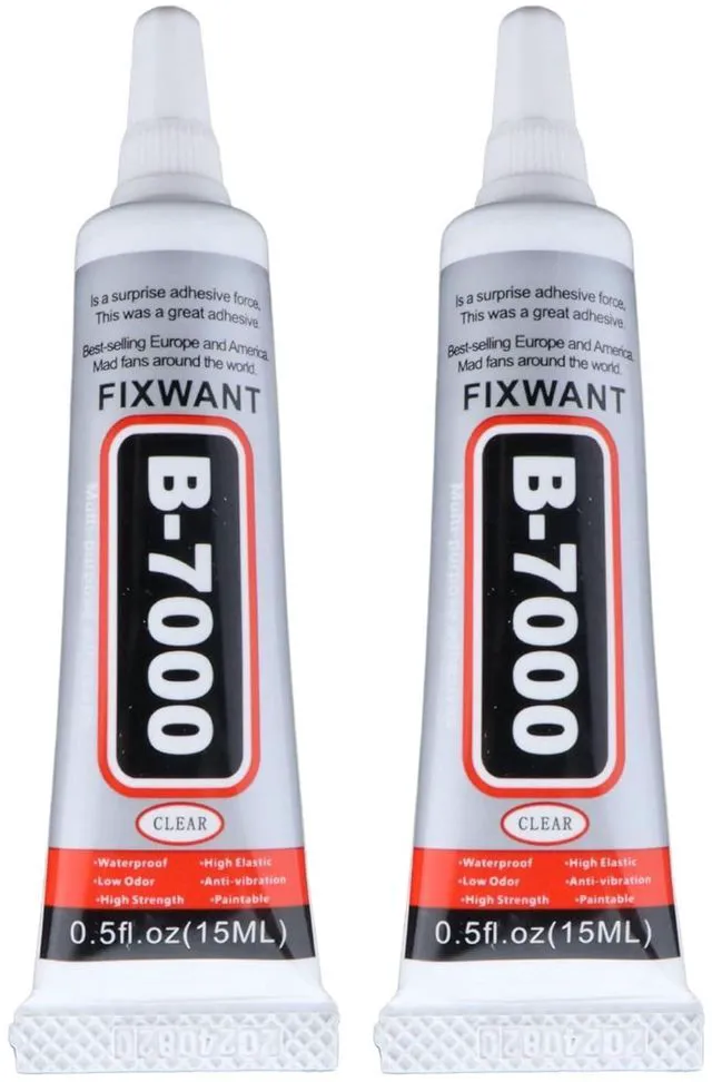 Main image of B-7000 Transparent Adhesive 2x15ml/0.5fl.oz High Viscosity Glue for Rhinestone, Clothes, Shoes, Fabric, Phone Screen Repair, Jewelry, Metal, Nail Art, Glass