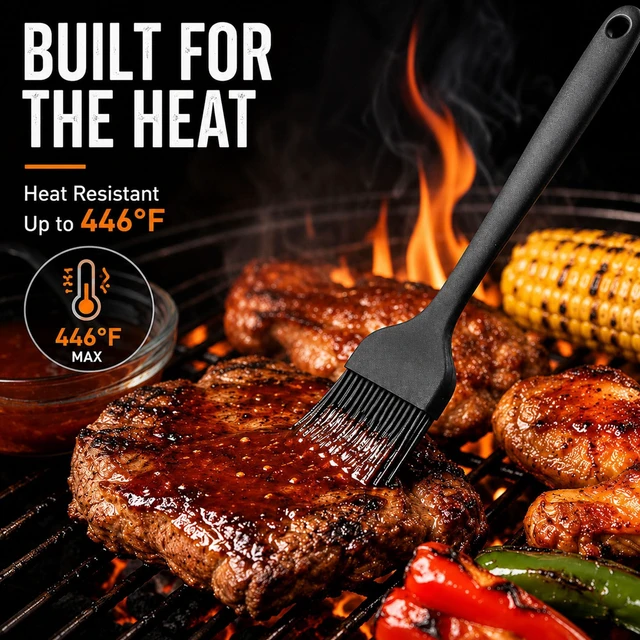 Alt view image 2 of 7 - Silicone Basting Pastry Brush for Baking, BBQ, Spread Oil Butter
