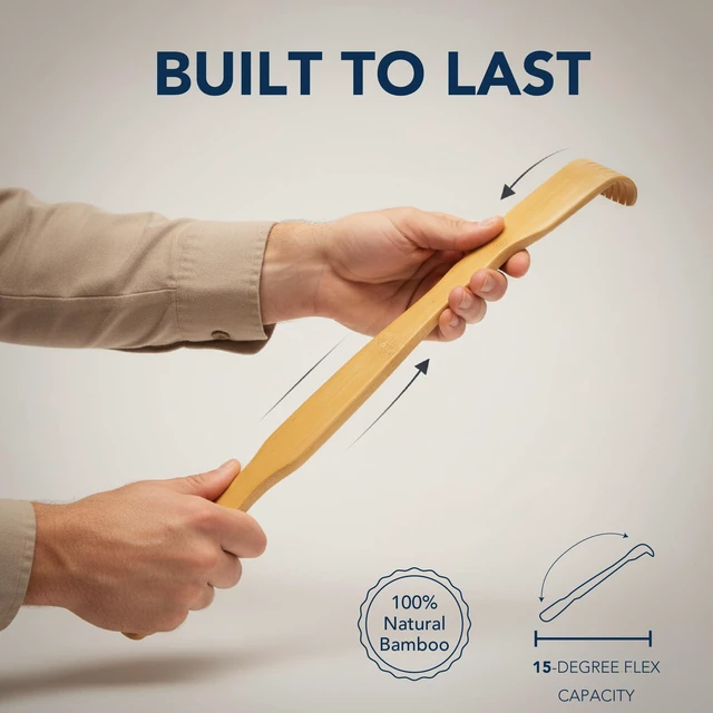 Alt view image 6 of 7 - Slick Bamboo Back Scratcher 16.5" 2 Pack Long Handle