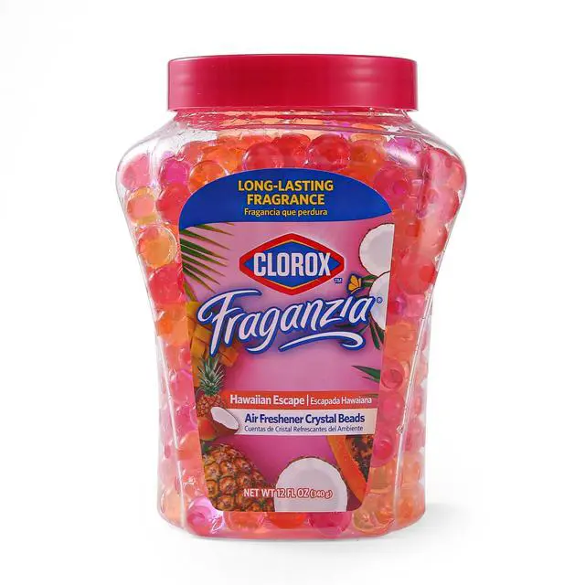 Main image of Clorox Fraganzia Crystal Beads Air Freshener, Island Escape Scent, 12 Fl Oz