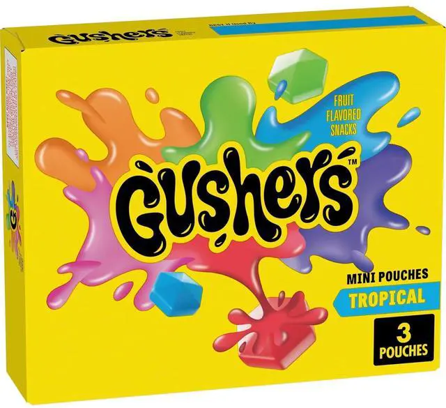 Main image of Gushers Tropical Fruit Snacks Mini Pouches 3ct 1.32oz