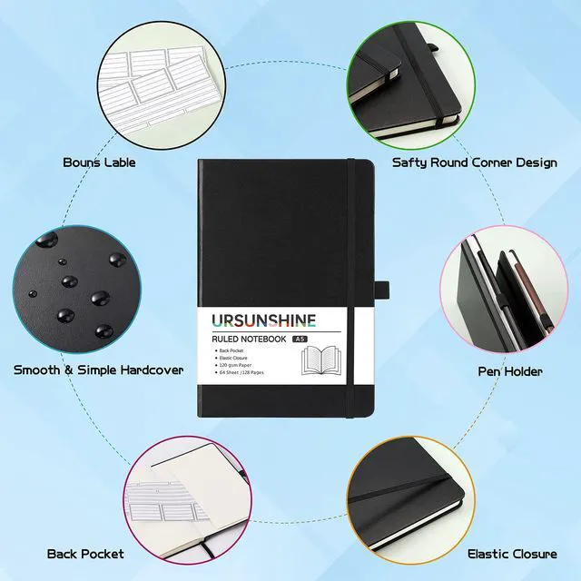 Alt view image 2 of 7 - Classic Ruled Notebook Journal, 5.3" x 8.26"