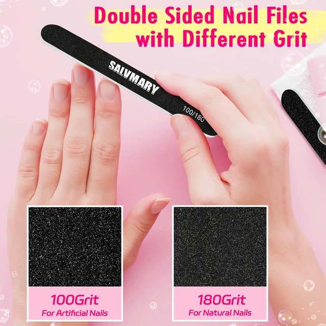 Alt view image 4 of 6 - SALVMARY 100/180 Grit Nail File and 80/100 Grit Nail Buffer Block Set, 8Pcs