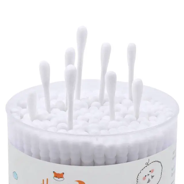 Alt view image 5 of 7 - Organic Cotton Swabs 200 Count Double Side Tightly Wrapped Cotton Tips Paper Stick Soft Gentle Lint-Free Cruelty-Free Round & Spiral White