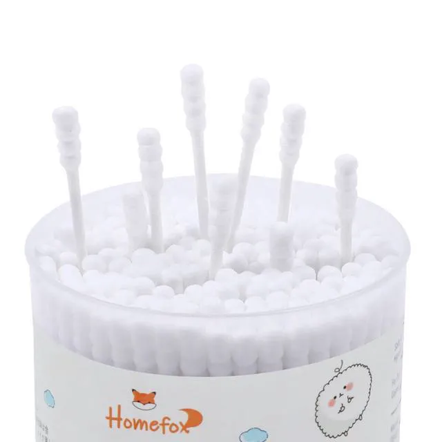 Alt view image 6 of 7 - Organic Cotton Swabs 200 Count Double Side Tightly Wrapped Cotton Tips Paper Stick Soft Gentle Lint-Free Cruelty-Free Round & Spiral White