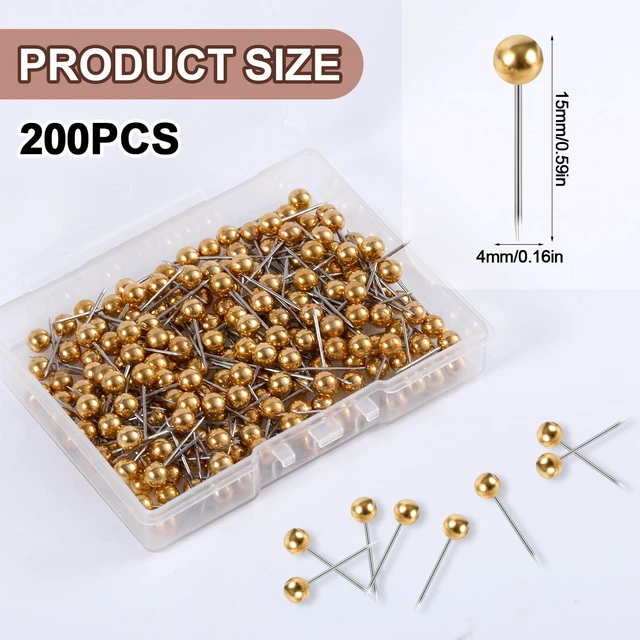 Alt view image 6 of 7 - 200pcs Round Head Map Push Pins for Travel