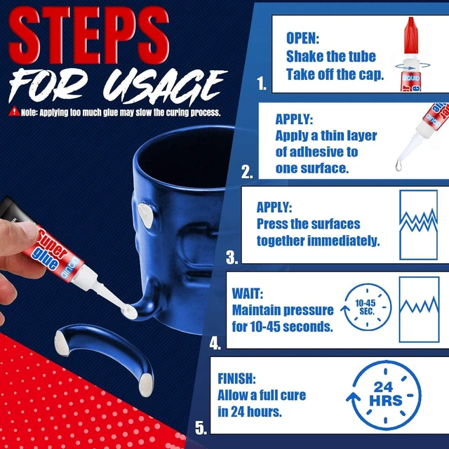 Alt view image 4 of 7 - ALECPEA Super Glue 6x3g Liquid Instant Glue for Metal and Ceramic