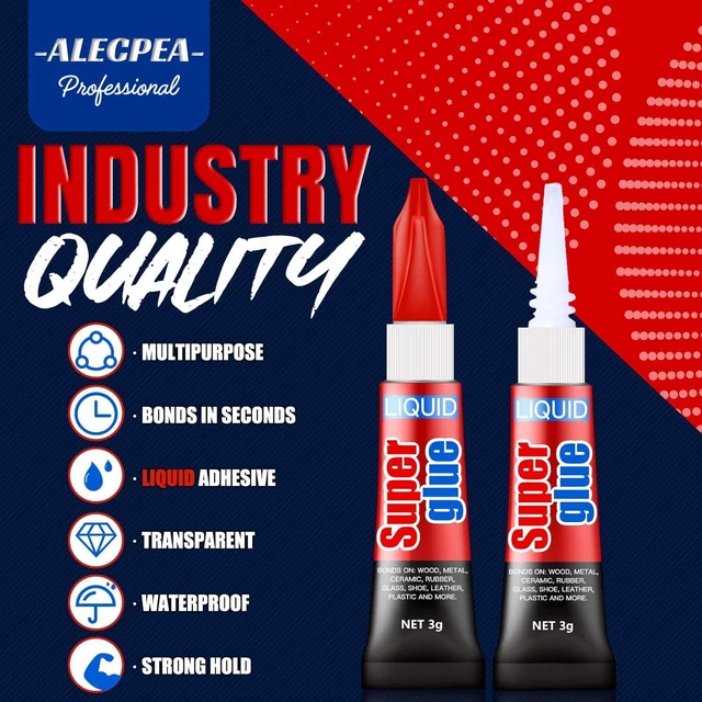 Alt view image 6 of 7 - ALECPEA Super Glue 6x3g Liquid Instant Glue for Metal and Ceramic