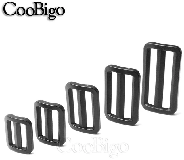 Alt view image 2 of 6 - CooBigo 12 Pack Plastic Tri-Glide Slide Buckles, 1-1/2 Inch Heavy Duty Adjustable Webbing Slider Clips for Backpack Straps, Dog Collar, Harness