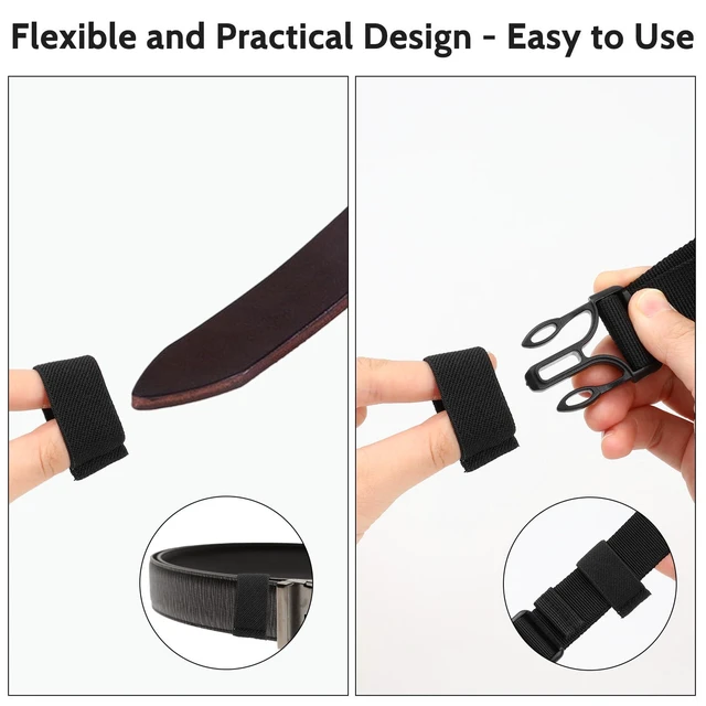 Alt view image 5 of 7 - Bewudy 10 Pack Elastic Belt Keeper Strap, Nylon Canvas Web Loop for 1.5" Wide Belts