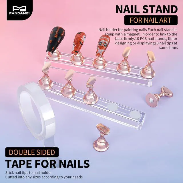 Alt view image 4 of 6 - FANDAMEI Nail Art Tools, Nail Stand, and Nail Brush