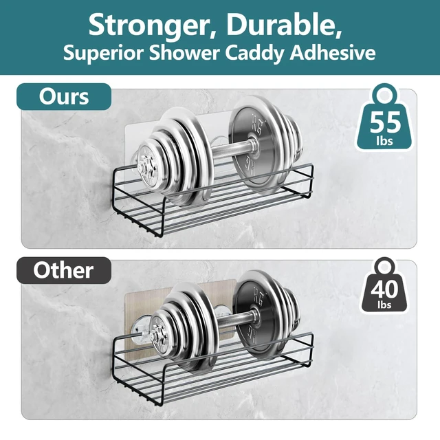 Alt view image 5 of 6 - 8 Pack Strong Adhesive Shower Caddy Hooks Replacement for Corner Shelf Basket, Bathroom Rack, Kitchen Rack, Soap Holder