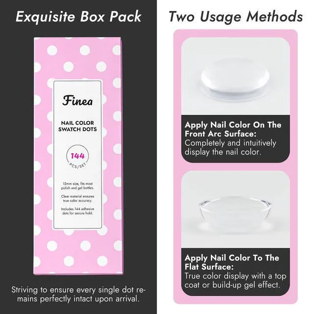 Alt view image 6 of 6 - Finea 144pcs Gel Nail Polish Color Display Swatch Dots Clear with Stickers