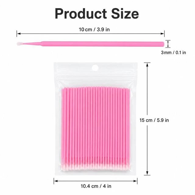Alt view image 2 of 6 - G2PLUS Micro Swabs 100PCS Disposable Micro Applicator Brushes
