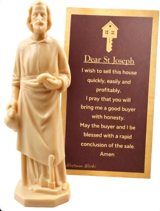 Main image of St Joseph House Selling Statue Kit USA Made with Double Sided Prayer Card
