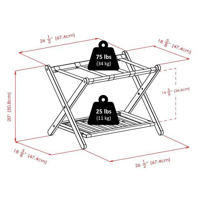 Alt view image 5 of 6 - Winsome Remy Luggage Rack, Cappuccino
