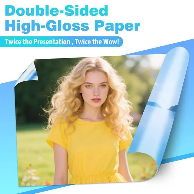 Alt view image 5 of 7 - Uinkit Photo Paper Glossy Double Sided 8.5x11 Inkjet 37lb 140gsm Dye Ink Thin Photo Flyer Calendar Magazine CD Cover Letter (40 Sheets)