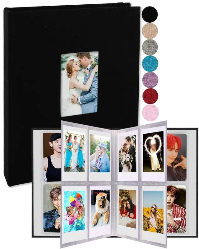 Main image of GPIRAL 2x3 Polaroid Photo Album - 208 Vertical Photos, Linen, Compatible with Fujifilm Instax Mini Film 7s 8+ 9 11, Polaroid Snap/PIC 300, HP Sprocket, Zip Printer, Black