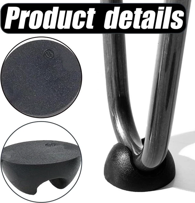 Alt view image 2 of 3 - 12Pcs Hairpin Leg Protector Feet, Rubber Caps for 3/8" to 1/2" Thick Rods, Black Furniture Table Chair Feet Floor Protectors