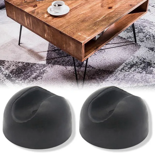 Alt view image 3 of 3 - 12Pcs Hairpin Leg Protector Feet, Rubber Caps for 3/8" to 1/2" Thick Rods, Black Furniture Table Chair Feet Floor Protectors