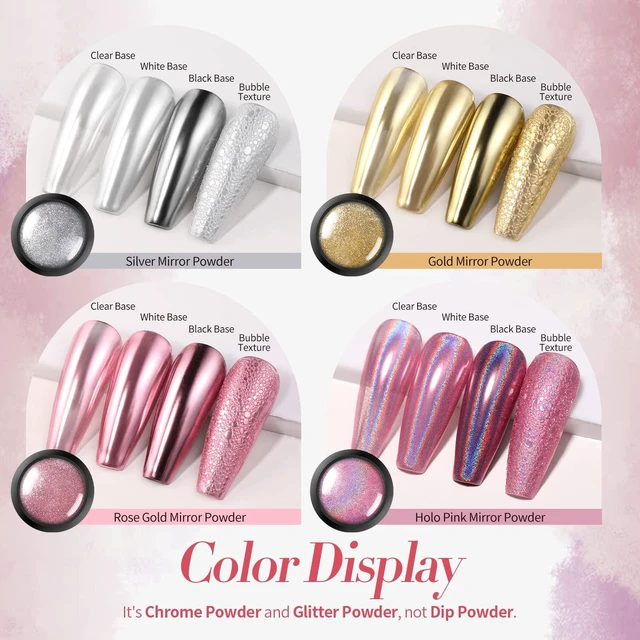 Alt view image 2 of 6 - BORN PRETTY Chrome Nail Powder Metallic Mirror Holographic Powder