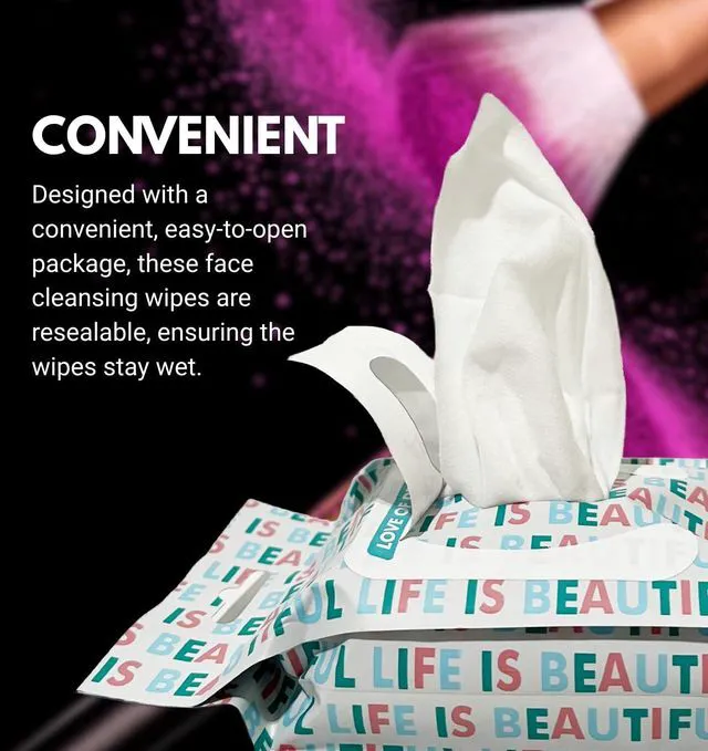 Alt view image 4 of 7 - Consumable Corner Makeup Remover Wipes Hypoallergenic Facial Cleansing