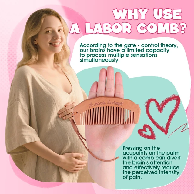 Alt view image 5 of 6 - Wooden Birth Comb Pregnancy Essentials for Labor Pain