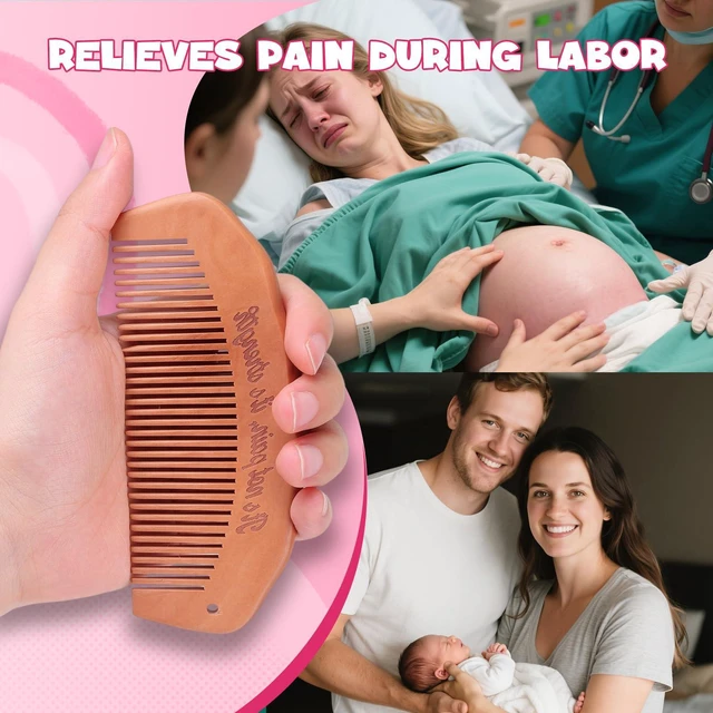 Alt view image 2 of 6 - Wooden Birth Comb Pregnancy Essentials for Labor Pain