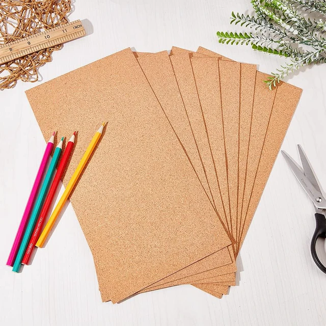 Alt view image 2 of 5 - OLYCRAFT 10 Sheets 1mm Thick Cork Sheet 12x6.1 Inch Brown Rectangle for Coaster Placemat Kitchen Dining Hall DIY Crafts Supplies