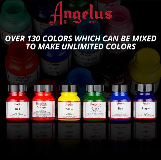 Alt view image 2 of 6 - Angelus Acrylic Leather Paint 1 Fl Oz Black - Professional Flexible Crack Scratch Peel Resistant for Shoes Sneakers Canvas Furniture and Leather Projects