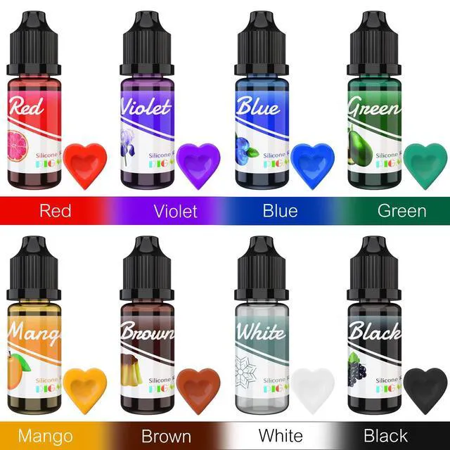 Alt view image 4 of 7 - 8 Colors Liquid Silicone Rubber Pigment, Vibrant Silicone Coloring Dye