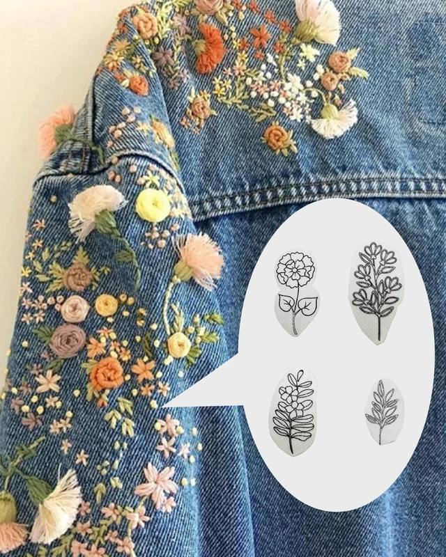 Alt view image 4 of 6 - 102pcs Water Soluble Hand Sewing Stabilizers, Embroidery Stick and Stitch Wash Away Paper, Flower Patterns, Letter & Flower, for Beginners