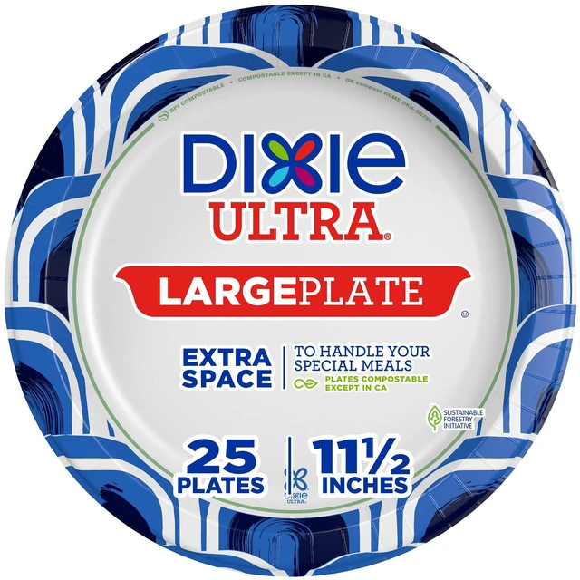 Main image of Dixie Ultra Heavy Duty Paper Plates, 11-Inch, Large, 25 Count, 3X Stronger