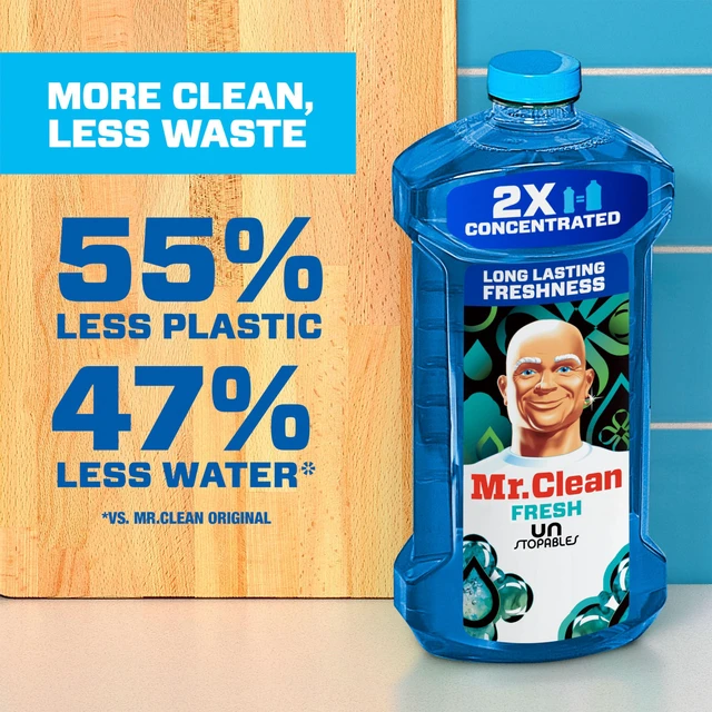 Alt view image 4 of 6 - Mr. Clean 2X Concentrated Multi Surface Cleaner with Unstopables Fresh Scent 41 fl oz
