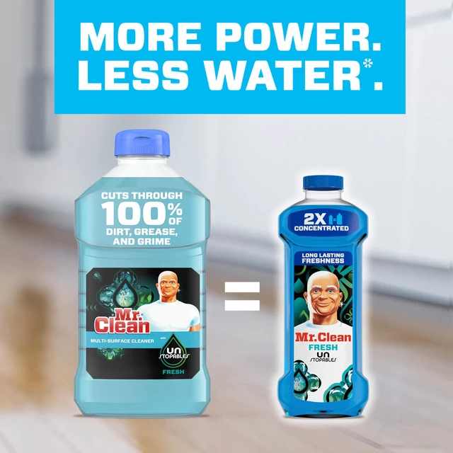 Alt view image 2 of 6 - Mr. Clean 2X Concentrated Multi Surface Cleaner with Unstopables Fresh Scent 41 fl oz