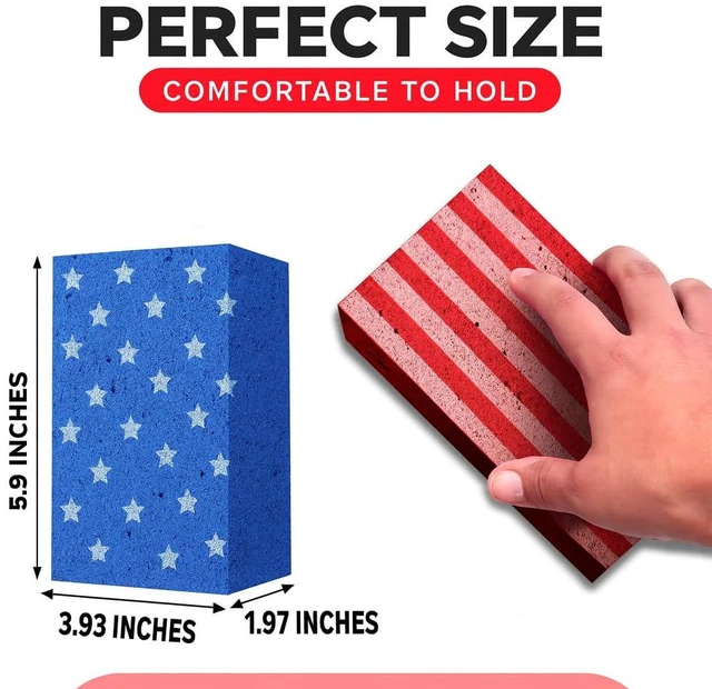 Alt view image 2 of 7 - USA 2 Pack Large Multi-Purpose Sponges for Car Washing, Tile & Grout, All Purpose Cleaning
