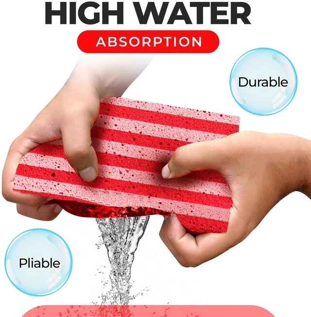 Alt view image 6 of 7 - USA 2 Pack Large Multi-Purpose Sponges for Car Washing, Tile & Grout, All Purpose Cleaning