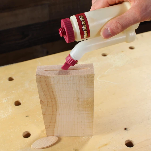 Alt view image 5 of 5 - Milescraft 5222 Glue Mate Precision Wood Glue Bottle, 150ml (5oz), Anti-Drip, Dowel and Biscuit Tips Included, Easy Flow Multi-Chamber Design, Ideal for Woodworking
