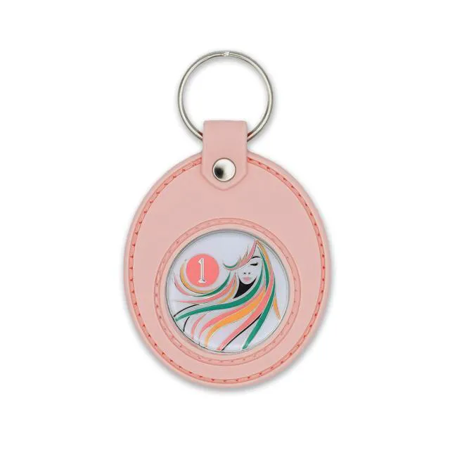 Alt view image 3 of 6 - AA Coin Holder Keychain, Pink, for Sobriety Chip Medallions and Recovery Tokens