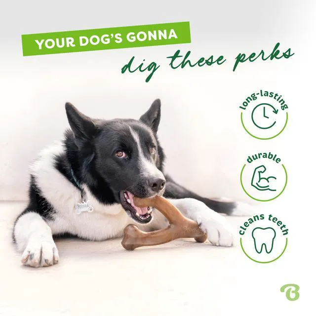 Alt view image 3 of 6 - Benebone Wishbone Dog Chew Toy for Aggressive Chewers, Real Bacon, Medium