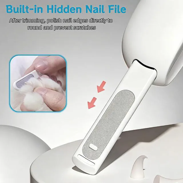 Alt view image 2 of 7 - Cat Nail Clippers, Adjustable, with Safety Guard & Hidden File, Splash-Proof Painless Blue Claw Scissors for Kittens & Indoor Cats