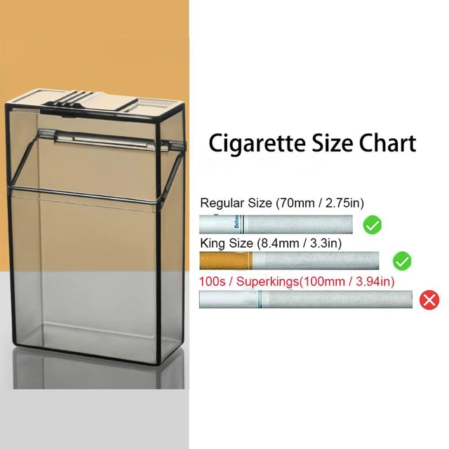 Alt view image 4 of 4 - 2 Pack Acrylic Transparent Cigarette Case King Size 85mm 20 Capacity, Portable Cigarette Lipstick Lighter Display Box for Men Women Home Office, Clear