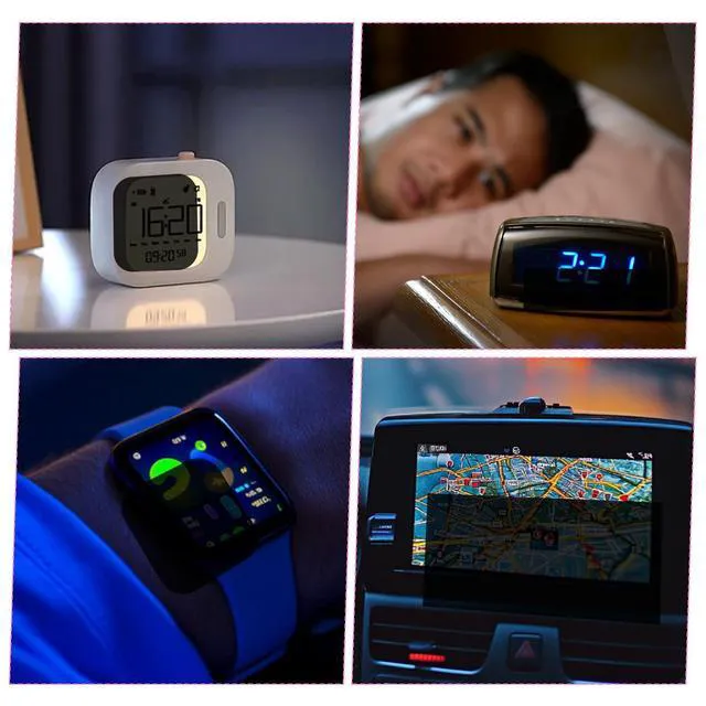 Alt view image 5 of 7 - 4 Pcs 8 x 4 Inch Self-Adhesive Light Dimming LED Blocking Stickers for Electronics Alarm Clock Monitor