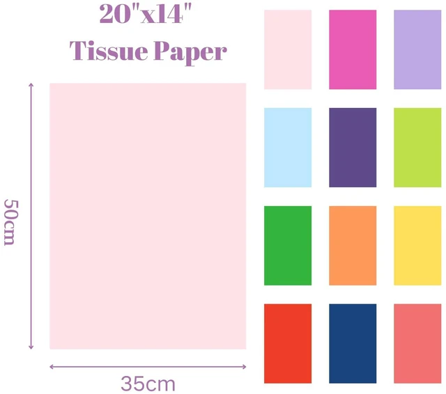 Alt view image 7 of 7 - 12 Colors 60 Sheets Tissue Paper Gift Wrapping Paper for Crafts, Gift Bags, Packaging, Floral, Party, Festival Decoration