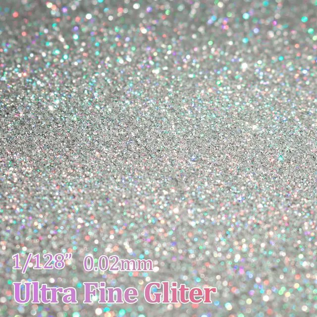 Alt view image 5 of 7 - Renfio Holographic Silver Ultra Fine Glitter Powder for Resin, 3.5oz/100g